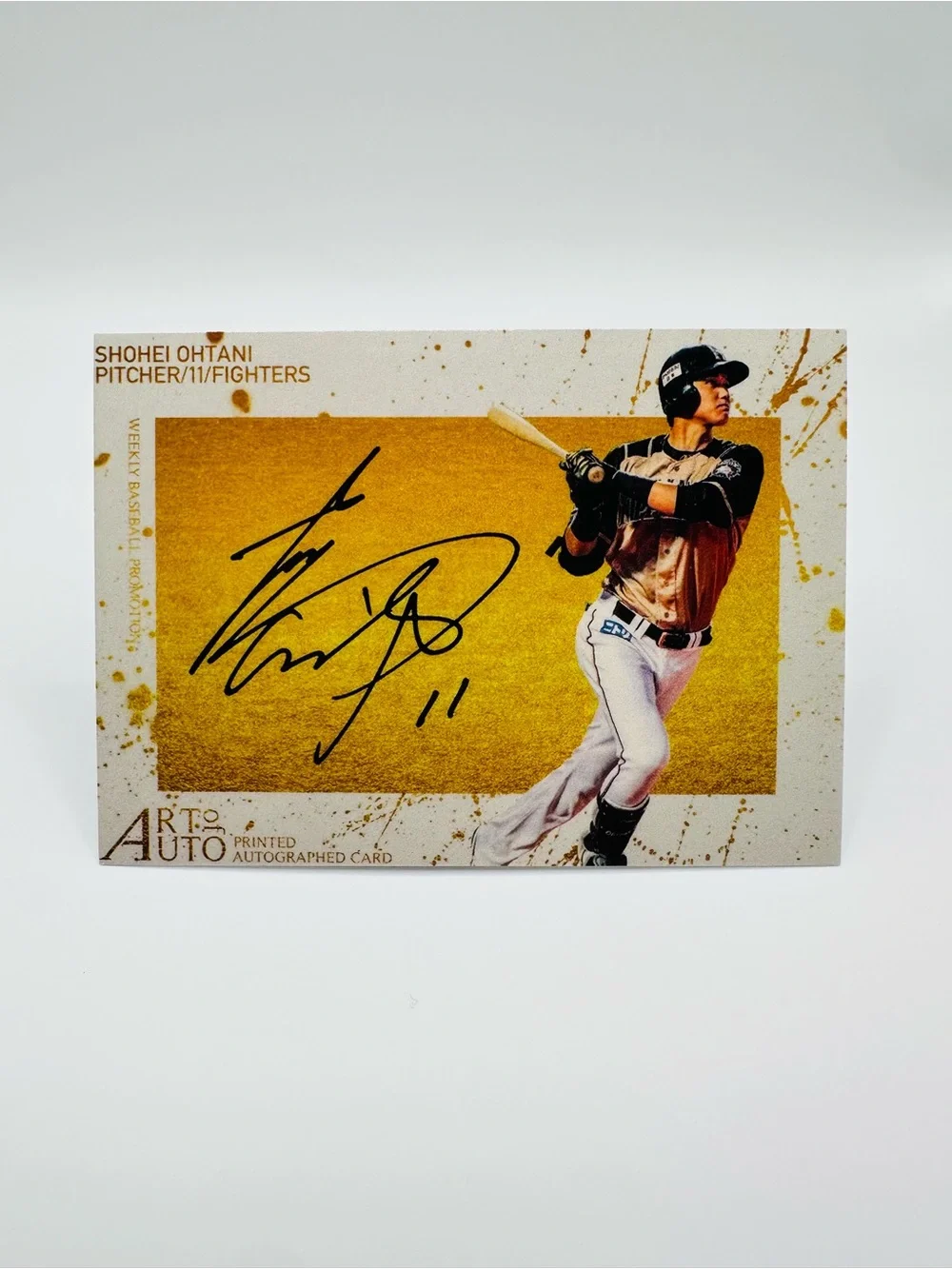 Shohei Ohtani Signed Japanese Rookie 2014 BBM Novelty Card.